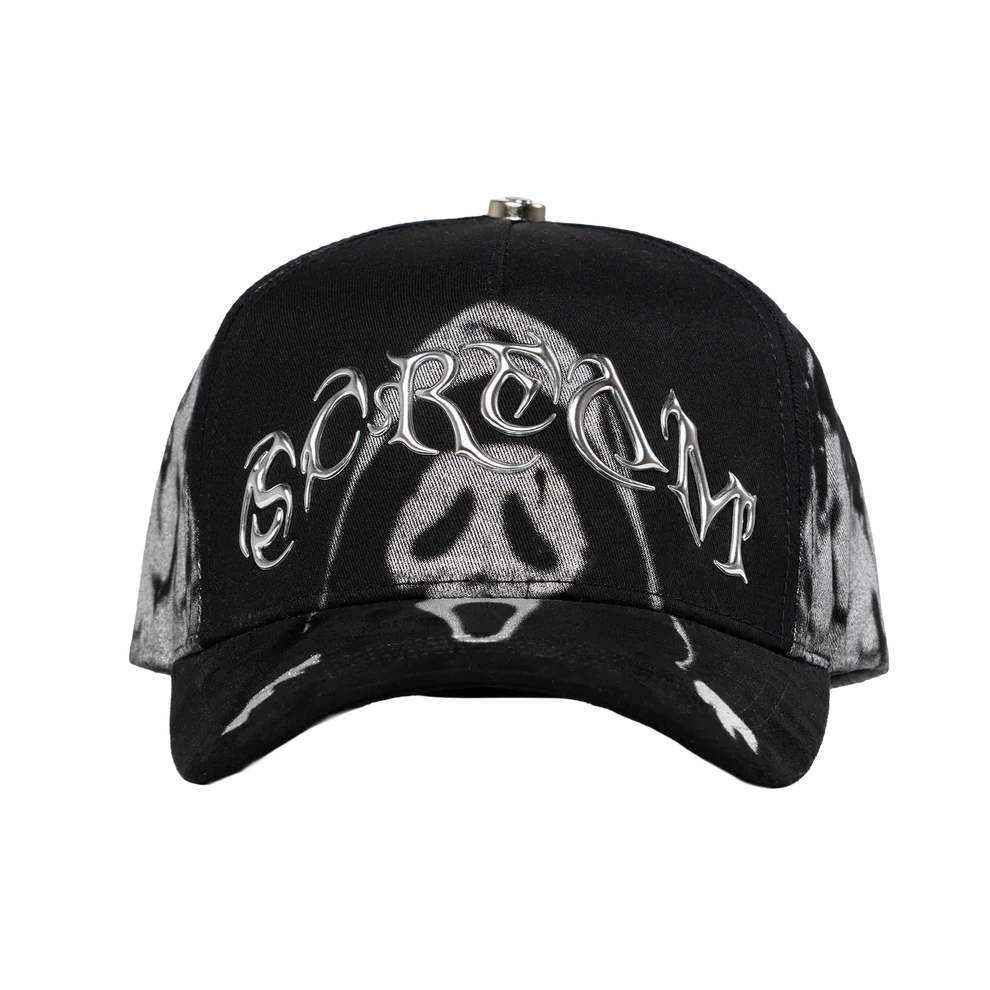 vista frontal de la gorra barbas hats modelo scream