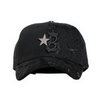 vista frontal con pin y bordado b star graffiti barbas hats