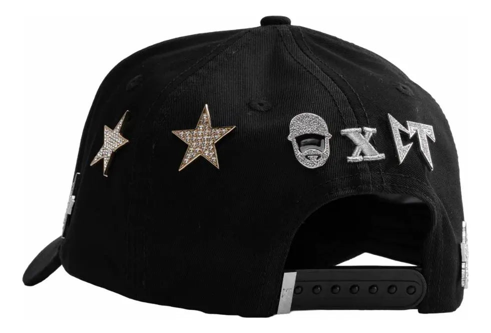 parte trasera con pin ct y barbas hats ct galaxy gold