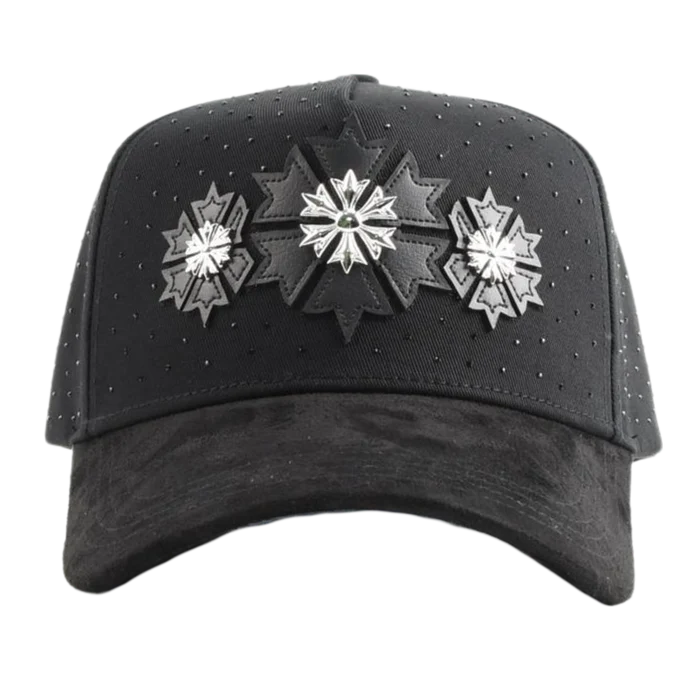 vista frontal de gorra platinum snowflakes de barbas hats