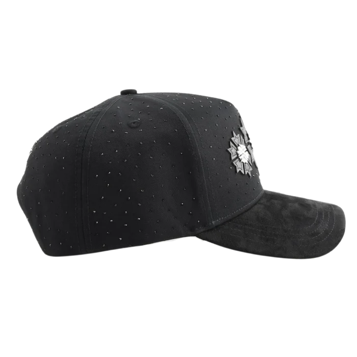 vista lateral derecha platinum snowflakes gorra de barbas hats