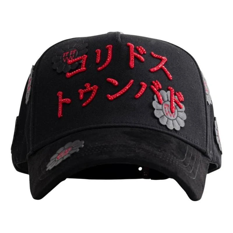 vista frontal de la gorra oriental tumbado de ct y barbas hats