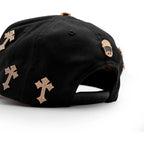 pin metalico barbas hats y strap con cruces en oro 24k